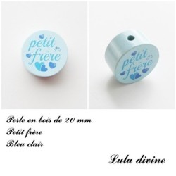Perle en bois de 20 mm, Perle en bois, Petit frère,