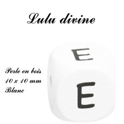 Perle en bois 10 x 10 mm Blanc 2