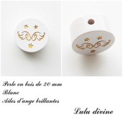 Perle en bois  Ailes d'ange 