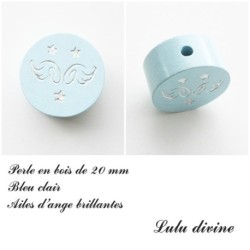 Perle en bois  Ailes d'ange 