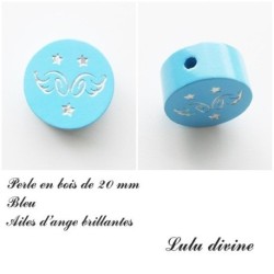 Perle en bois  Ailes d'ange 