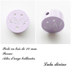 Perle en bois  Ailes d'ange 