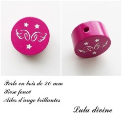 Perle en bois  Ailes d'ange  2