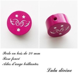 Perle en bois  Ailes d'ange 