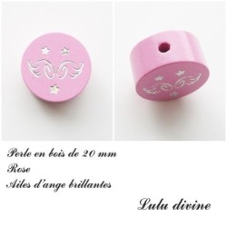 Perle en bois  Ailes d'ange 