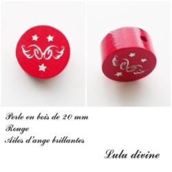 Perle en bois  Ailes d'ange 