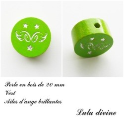Perle en bois  Ailes d'ange 