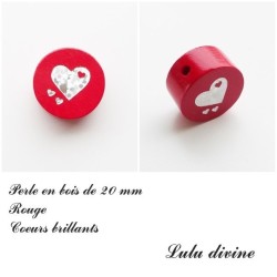 Perle en bois Coeur  2