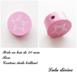 Perle en bois Contour étoile 