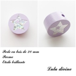 Perle en bois Etoile argenté