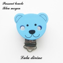 Pince / Clip en bois, attache tétine, passant, Ouson