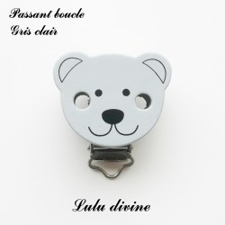 Pince / Clip en bois, attache tétine, passant, Ouson 2