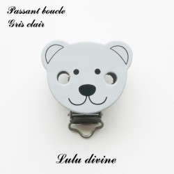 Pince / Clip en bois, attache tétine, passant, Ouson