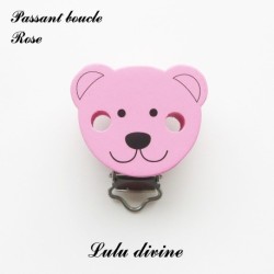 Pince / Clip en bois, attache tétine, passant, Ouson