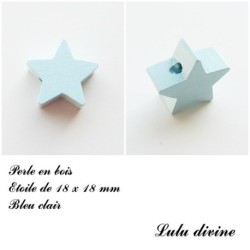 Perle en bois de 18 x 18 mm, Perle plate Etoile