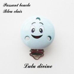 Pince / Clip en bois, attache tétine, passant, Smiley 