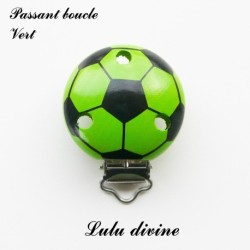 Pince / Clip en bois, attache tétine, passant, Ballon de foot