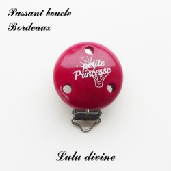 Pince / Clip en bois, attache tétine, passant, Petite princesse, Couronne