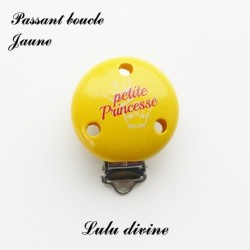 Pince / Clip en bois, attache tétine, passant, Petite princesse, Couronne