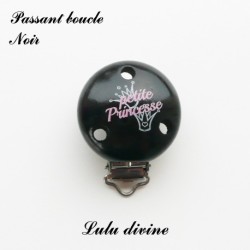 Pince / Clip en bois, attache tétine, passant, Petite princesse, Couronne