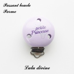 Pince / Clip en bois, attache tétine, passant, Petite princesse, Couronne