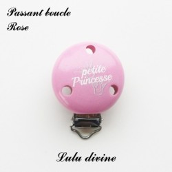 Pince / Clip en bois, attache tétine, passant, Petite princesse, Couronne