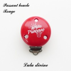 Pince / Clip en bois, attache tétine, passant, Petite princesse, Couronne