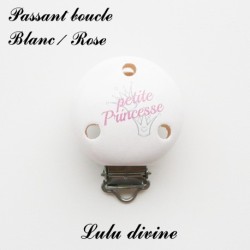Pince / Clip en bois, attache tétine, passant, Petite princesse, Couronne