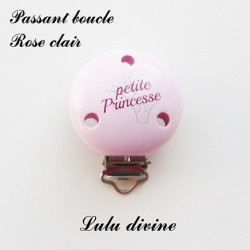 Pince / Clip en bois, attache tétine, passant, Petite princesse, Couronne