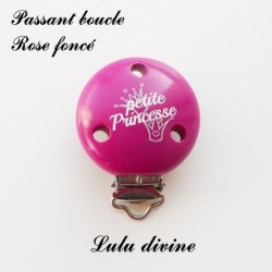 Pince / Clip en bois, attache tétine, passant, Petite princesse, Couronne