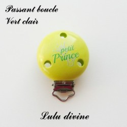 Pince / Clip en bois, attache tétine, passant, Petit prince, Couronne 