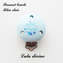 Pince / Clip en bois, attache tétine, passant, Petit frère, Coeur 