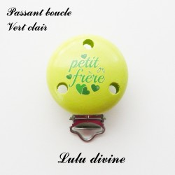 Pince / Clip en bois, attache tétine, passant, Petit frère, Coeur  2