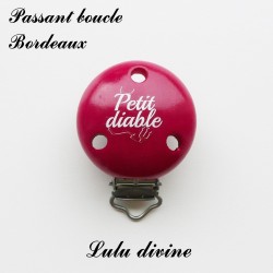 Pince / Clip en bois, attache tétine, passant, Petit diable 2