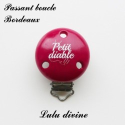 Pince / Clip en bois, attache tétine, passant, Petit diable