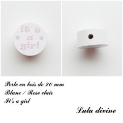 Perle en bois 20 mm, Perle en bois, It's a girl
