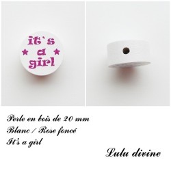 Perle en bois 20 mm, Perle en bois, It's a girl 2