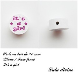Perle en bois 20 mm, Perle en bois, It's a girl