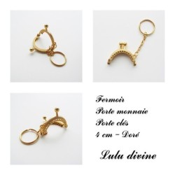 Fermoir claps demi cercle mini porte monnaie en porte-clé 4 cm métal 