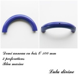 Demi anneau en bois de 100 mm avec trou, pour hochet bébé 