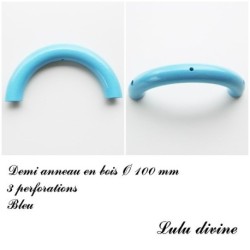 Demi anneau en bois de 100 mm avec trou, pour hochet bébé 