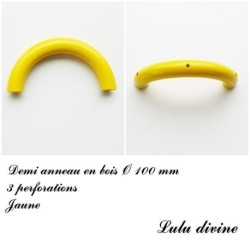 Demi anneau en bois de 100 mm avec trou, pour hochet bébé 