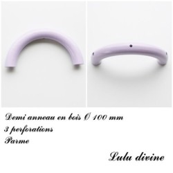 Demi anneau en bois de 100 mm avec trou, pour hochet bébé 