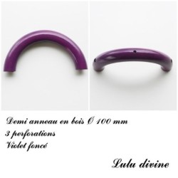 Demi anneau en bois de 100 mm avec trou, pour hochet bébé 