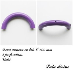 Demi anneau en bois de 100 mm avec trou, pour hochet bébé 