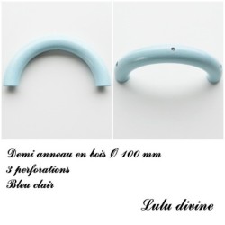 Demi anneau en bois de 100 mm avec trou, pour hochet bébé 