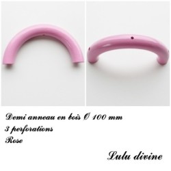 Demi anneau en bois de 100 mm avec trou, pour hochet bébé 