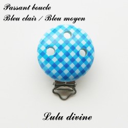 Pince / Clip en bois, passant Vichy 2