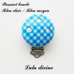 Pince / Clip en bois, passant Vichy