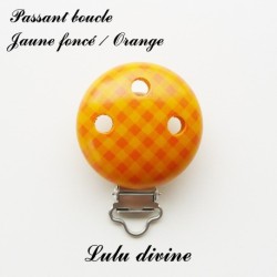 Pince / Clip en bois, passant Vichy